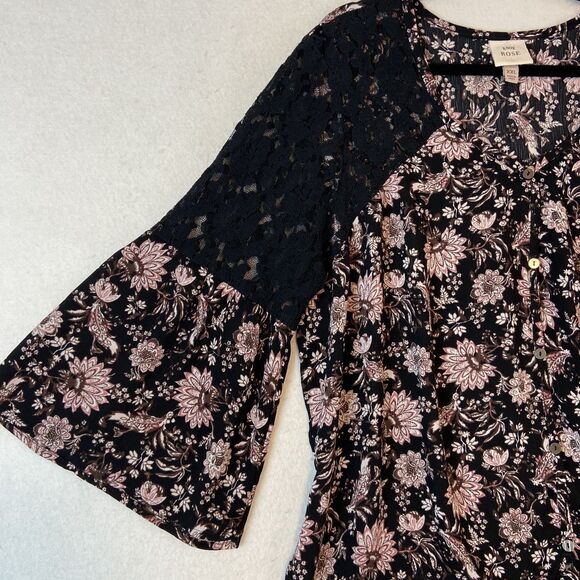 Knox Rose Top Womens XXL Floral Lace Dark Cottage Witchy Whimsigoth Romantic - Picture 2 of 7